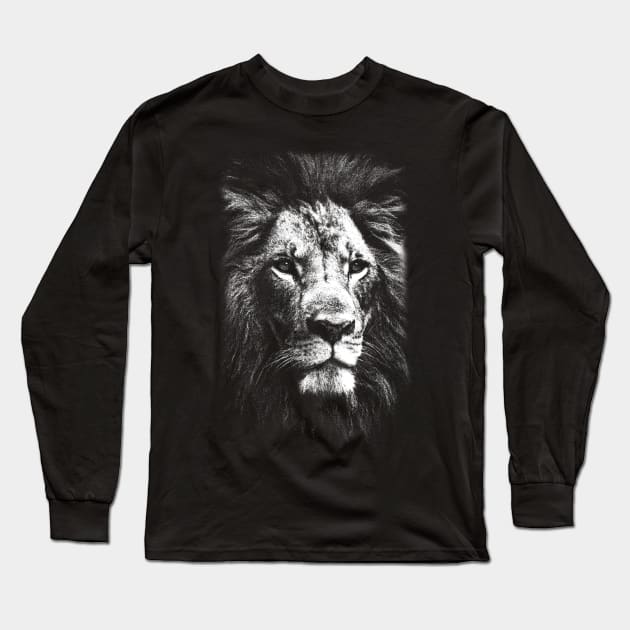Lion Head / Risograph Artwork Long Sleeve T-Shirt by Riso Art